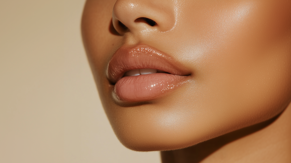 Model lips with recovery lip treatment